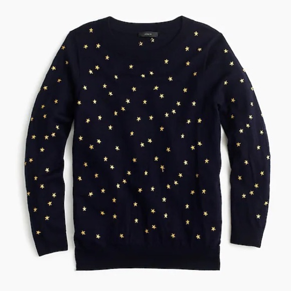 J.Crew Embroidered Star Tippi Sweater NWOT